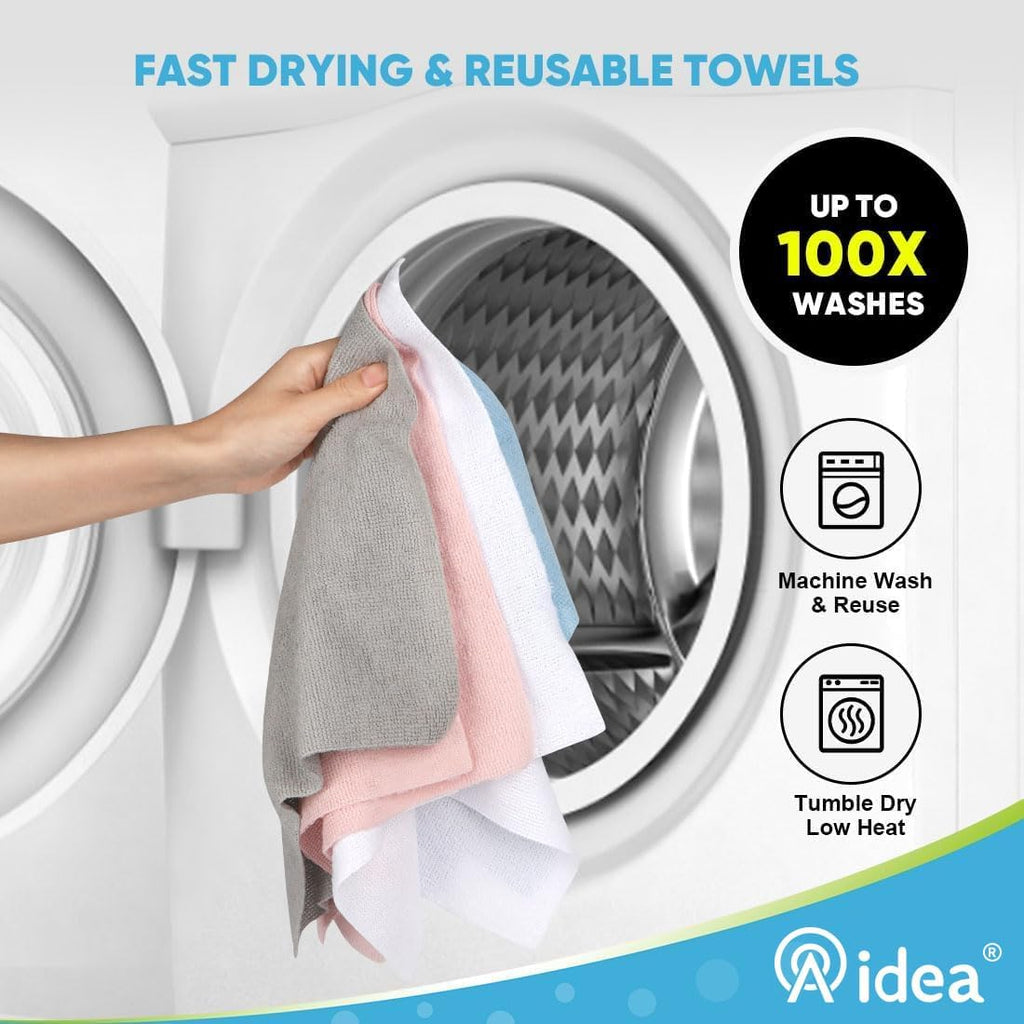 AIDEA Microfiber Cleaning Cloth 330 Sheets 6 Roll, Grey Microfiber Towels for Cars, Shop Towels