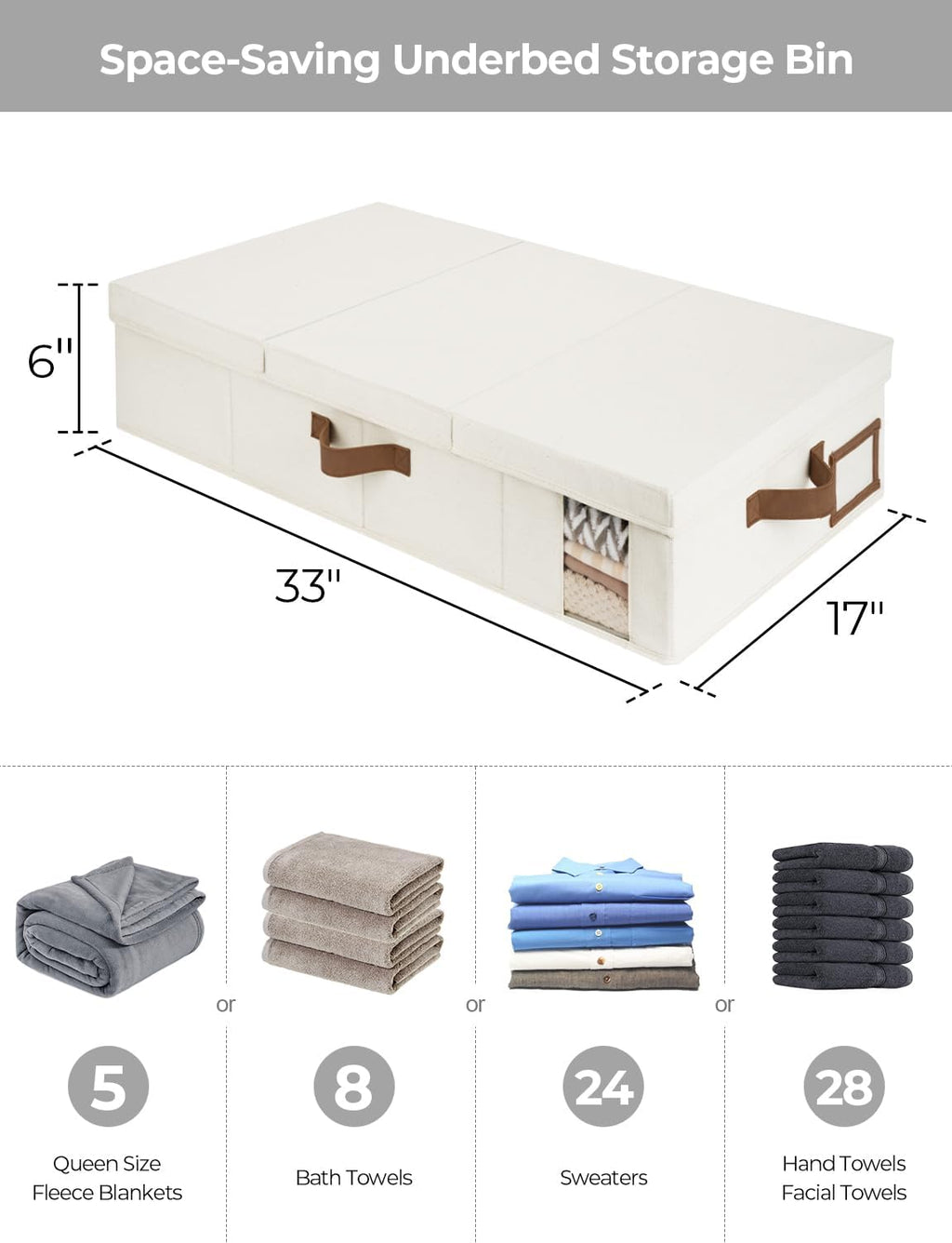 StorageWorks 2-Pack Large Under Bed Storage Bins with Lids, Underbed Storage Containers with