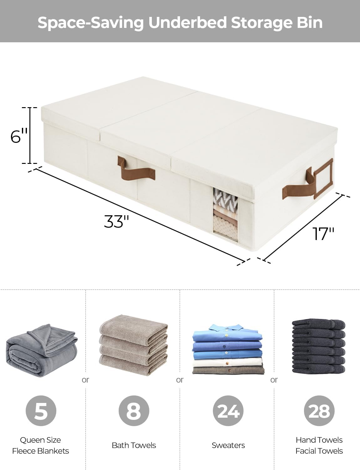 StorageWorks 2-Pack Large Under Bed Storage Bins with Lids, Underbed Storage Containers with
