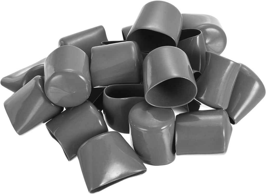 uxcell 20pcs Rubber End Caps 37mm ID Vinyl Cap Cover Screw Protectors Dark Grey