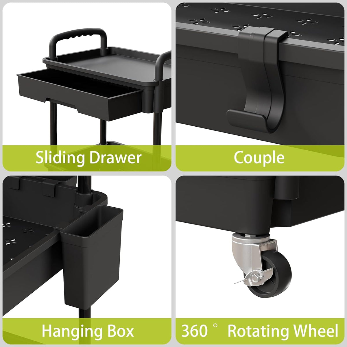 3 Tier Rolling Cart Organizer,Laundry Room Bathroom Organizers and Storage Office Shelves Mobile