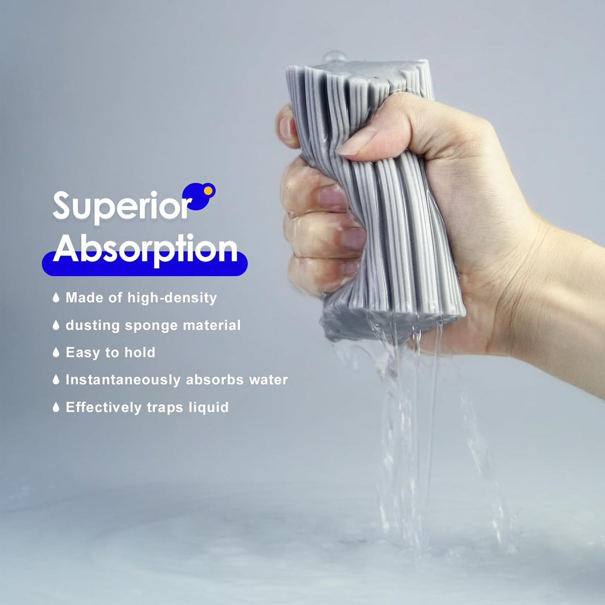 6 Pack Damp Clean Duster Sponge, Reusable Sponge, Duster for Cleaning Blinds, Glass
