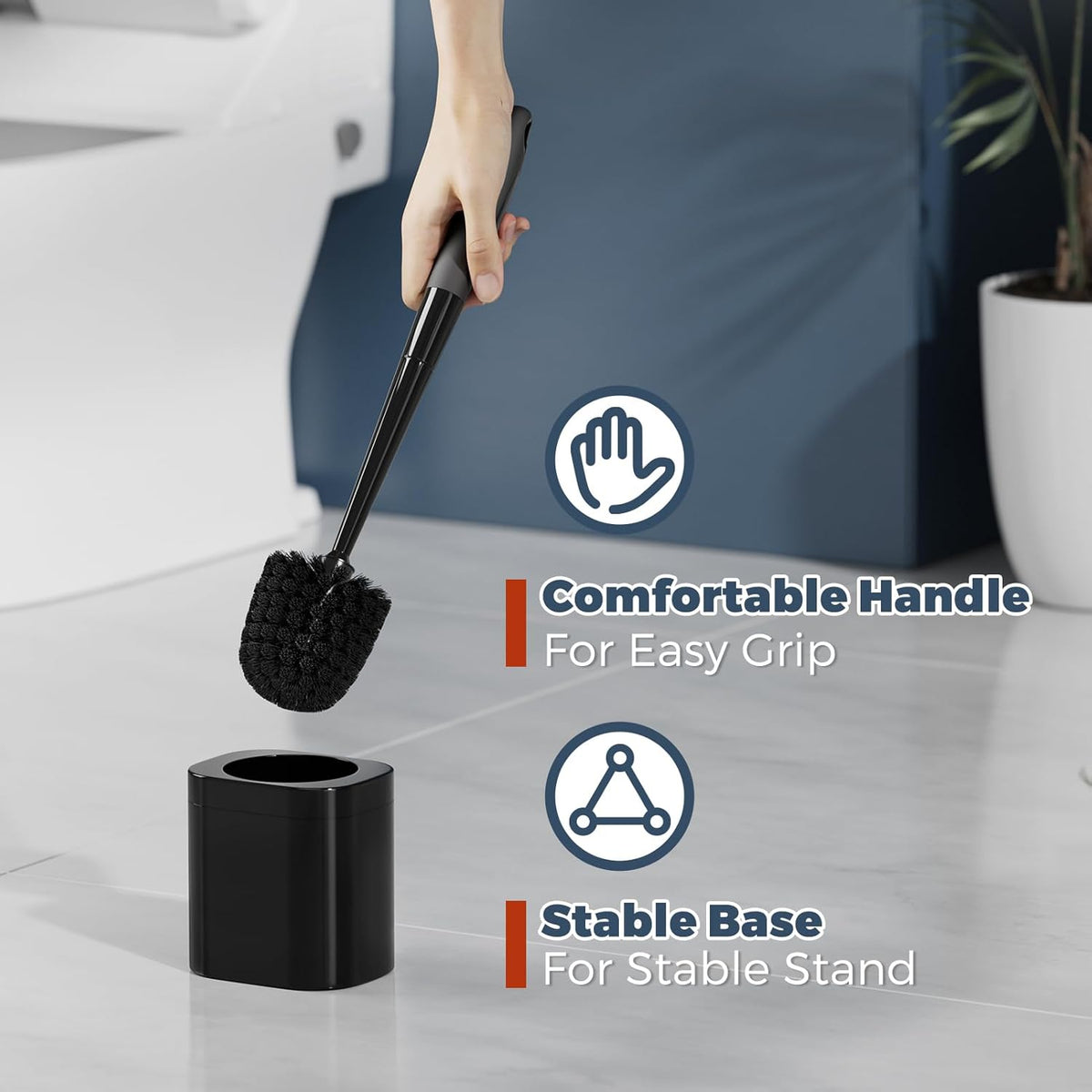 Toilet Brush, 2 Pack Toilet Brush and Holder Set Bathroom Accessories, Toilet Bowl Brush and Holder