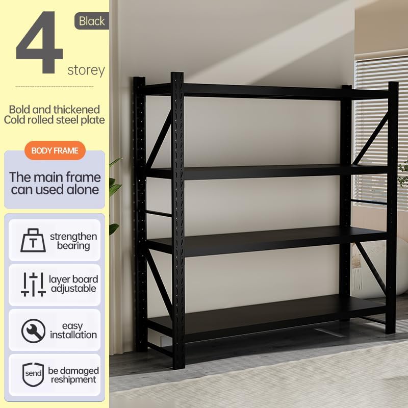 Storage Shelves Heavy Duty, Metal Garage Shelving Units, 4 Tier Storage Rack Shelf, Steel