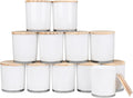 Thick Candle Jars for Making Candles 12 Pcs, 14 OZ Empty Jars with Wood Lids for Candle Making