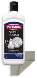 Weiman Silver Cleaner and Polish - 8 Ounce with Polishing Cloth - Ammonia Free - Polish Silver