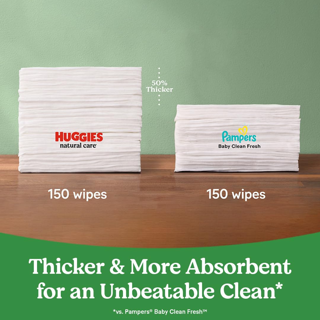 Huggies Natural Care Sensitive Baby Wipes, Unscented, Hypoallergenic, 99% Purified Water, 3 Refill
