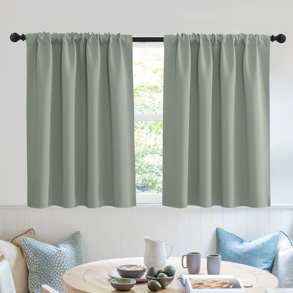 RYB HOME Short Curtains 36 inch 2 Panels Set, Room Darkening Small Window Drapes Thermal Insulated