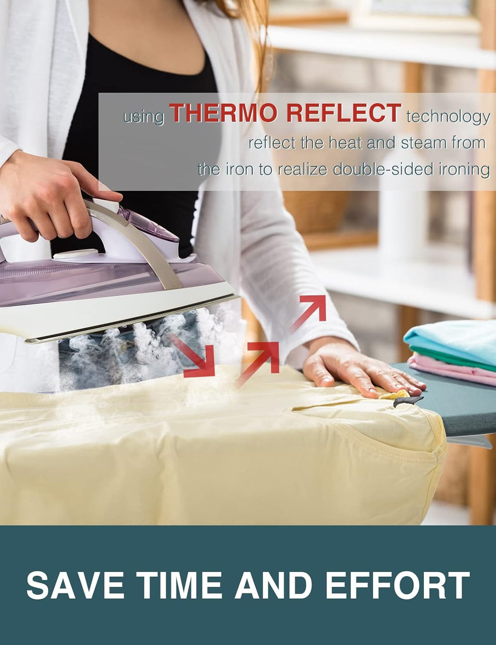 Ironing Board Cover and Pad, Resist Scorching and Staining, 15x54 Reflective Silicone Ironing Board