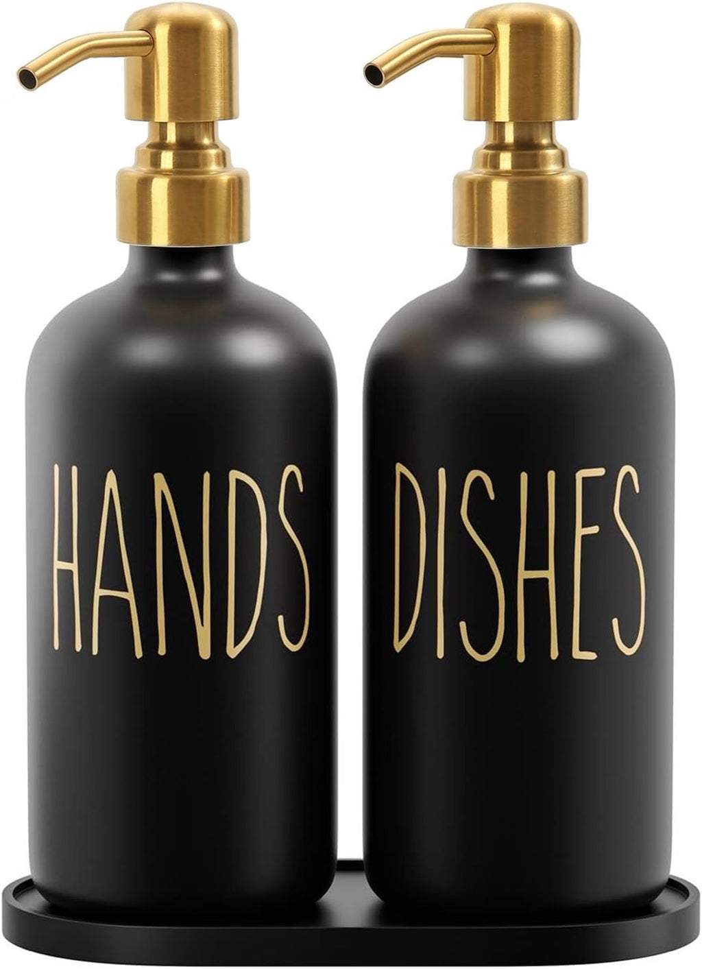 MOMEEMO Kitchen Soap Dispenser Set, Contains Hand and Dish Soap Dispenser, Suitable for Black and
