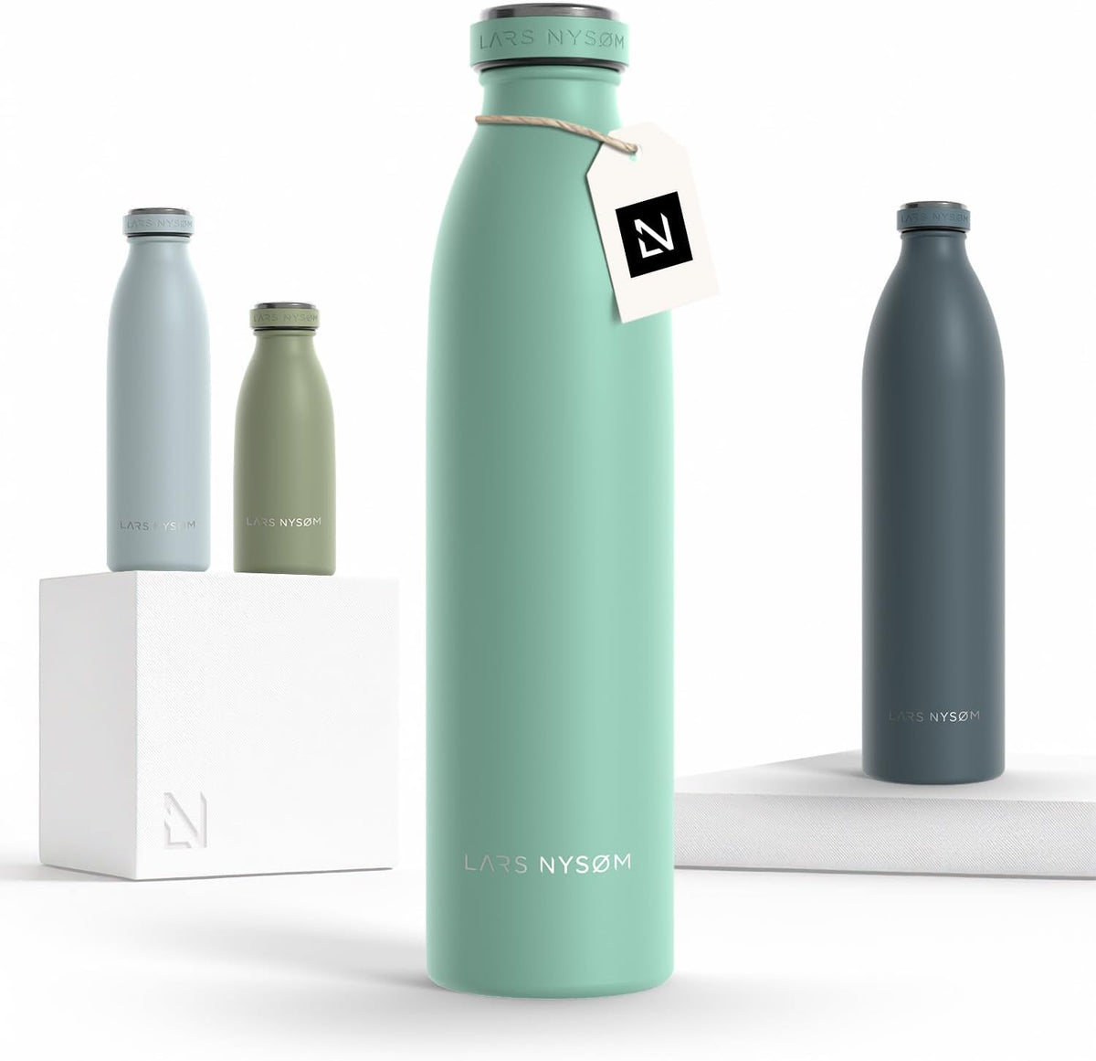 LARS NYSØM Stainless Steel Insulated Water Bottle 12oz 17oz 25oz 34oz 51oz | Insulated Thermo Flask