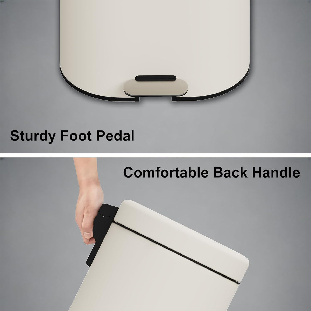 3.2Gallon Bathroom Trash Bin with Soft Close Lid,Oval Brushed Stainless Steel Garbage Can with