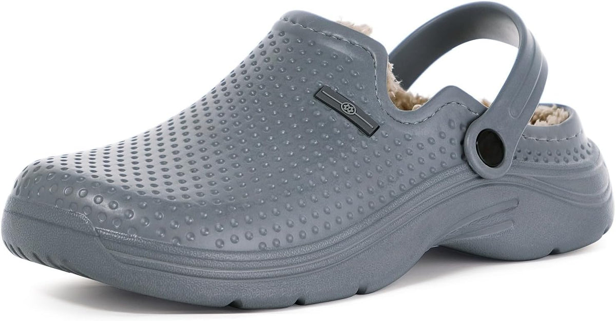 Womens Mens Fur Lined Clogs Waterproof Garden Shoes Winter Warm Fleece Lining Fuzzy House Home