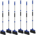 Kefanta 6 Pack Heavy Duty Broom Indoor/Outdoor Commercial Brooms Angle Broom 53 inches for