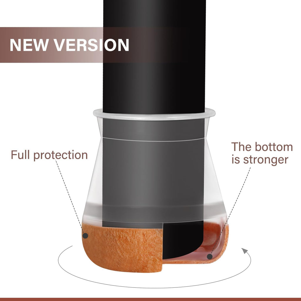 Chair Leg Floor Protectors Chair Leg Protectors for Hardwood Floors Felt Silicone Caps Strengthen