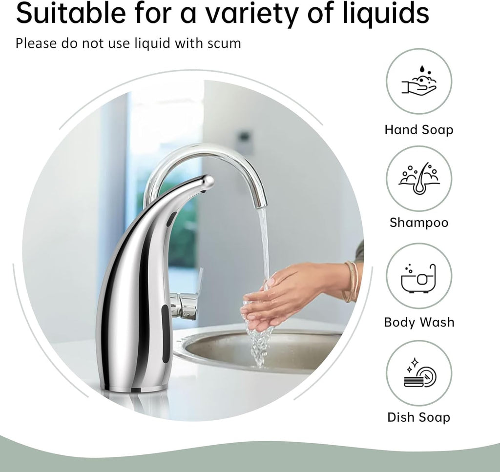 Automatic Liquid Soap Dispenser,300ML Touchless 4 Gear Adjustable,Countertop Electric Battery