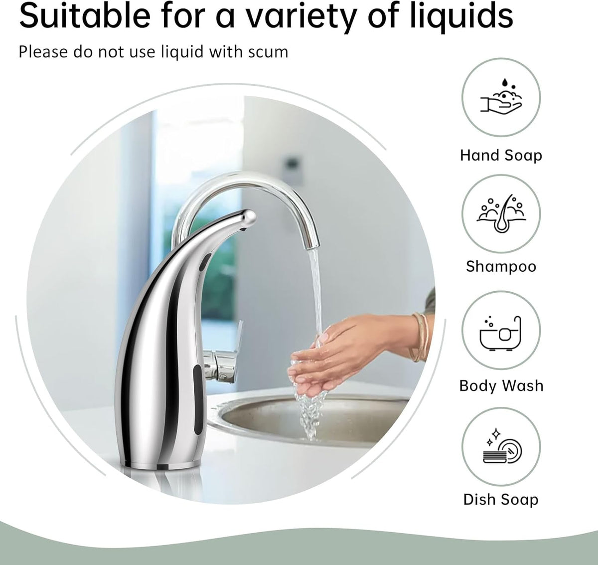 Automatic Liquid Soap Dispenser,300ML Touchless 4 Gear Adjustable,Countertop Electric Battery