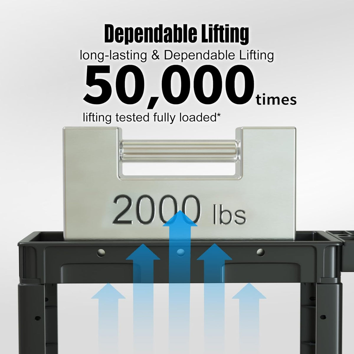 2 Tier Plastic Rolling Cart Utility Cart on Wheels, Heavy Duty Tool Carts with Ergonomic Storage