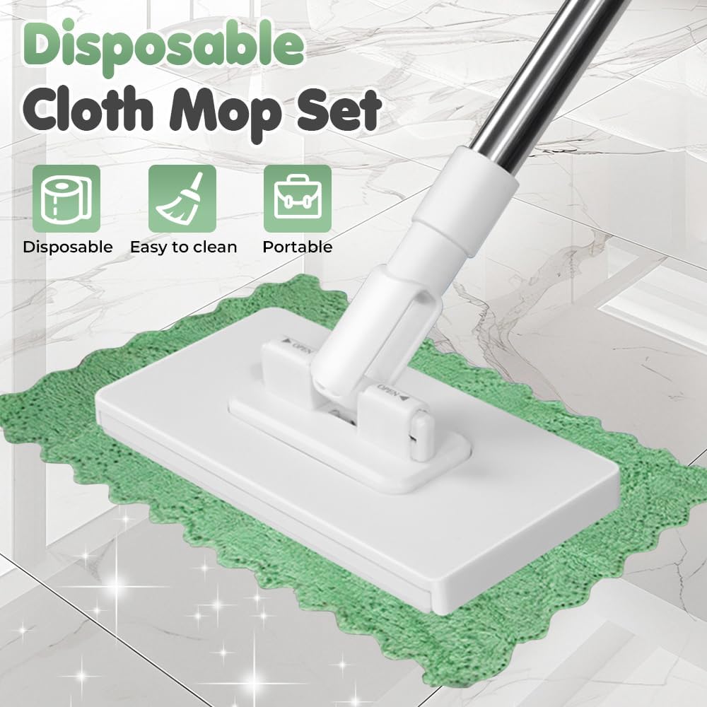 Disposable Dust Mop with 4 Reusable Cloths, mopa desechable para el polvo con 4 PañOs