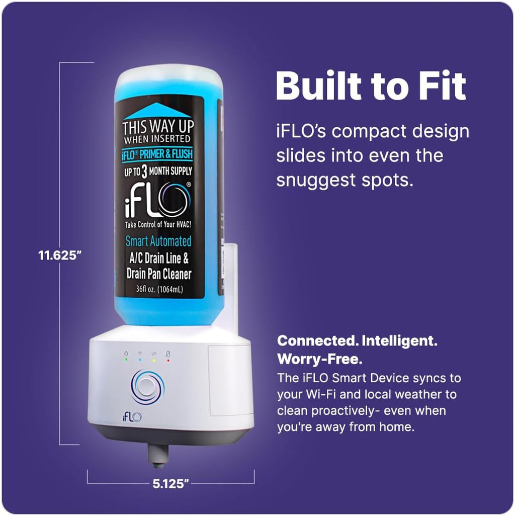 iFLO® Smart A/C Drain Line Cleaner and Drain Pan Cleaner Cartridge, Fast-Acting, Long-Lasting HVAC