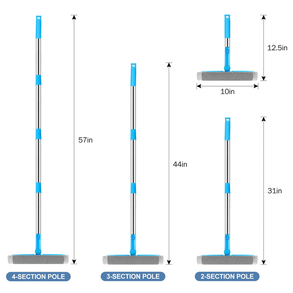 SetSail Window Squeegee 2 in 1 Window Cleaner Tool with 57in Extension Pole