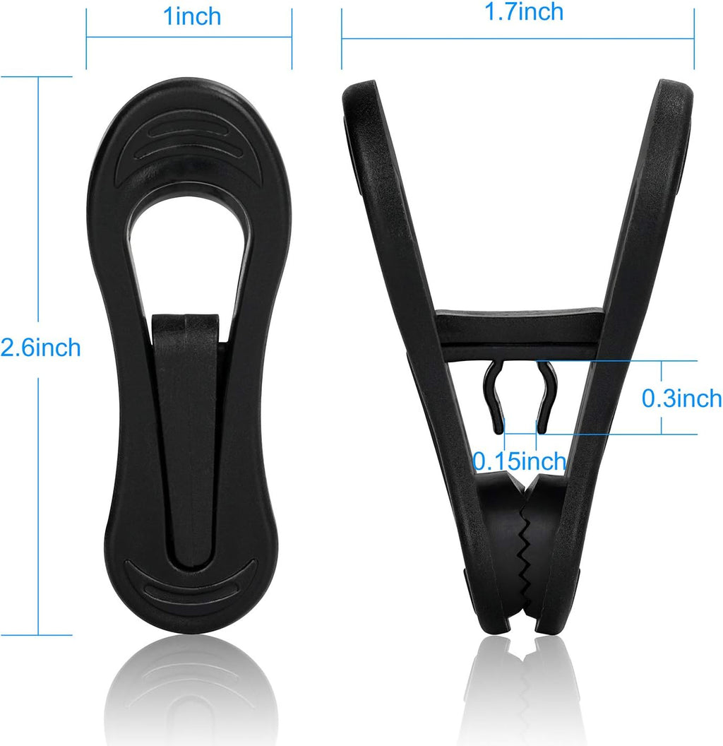 Tinfol Black Plastic Hanger Clips, 24PC Strong Pinch Grip Coat Clips for Skirt Pant Hangers