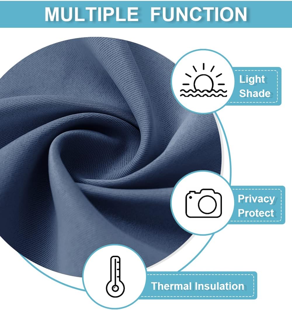 RYB HOME Blackout Curtains for Kitchen, Over Sink Privacy Curtains Window Decor, Thermal Insulating