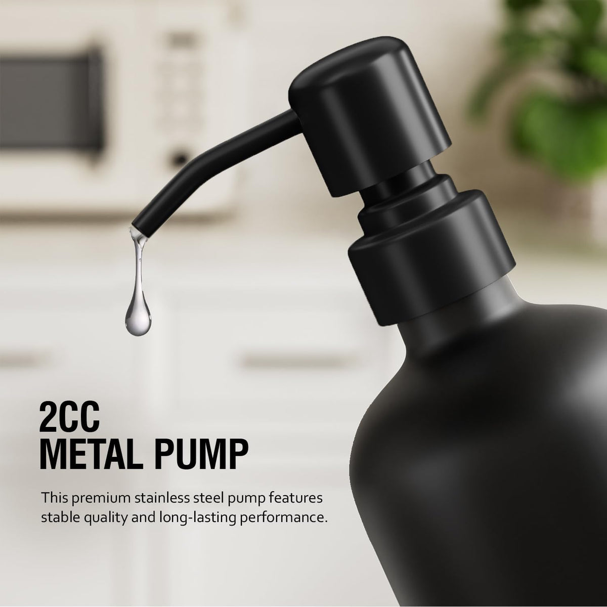 MOMEEMO Glass Soap Dispenser with Stainless Steel Pump, Contains Lotion Dispenser, Hand Soap
