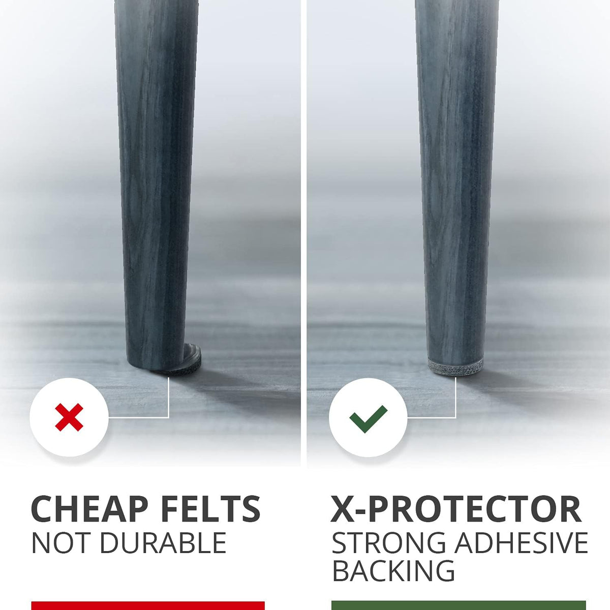 Felt Furniture Pads X-PROTECTOR - 48 Premium Felt Pads Floor Protector - Chair Felts Pads for