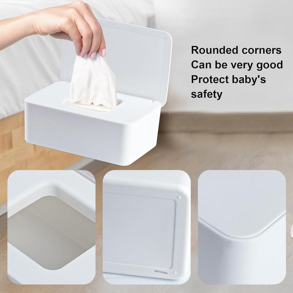 1 Pcs Diaper Wipes Dispenser, Refillable Wipe Container, Wipe Container with Sealing Design Lid