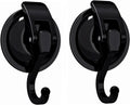 Heavy Duty Vacuum Wreath Cup Hook, Easy to Install and Remove, No Hole Punched,Black- Plated