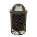 COATEDOUTDOORFURNITURE RDT-TXTBRW Heavy Duty 32 Gallon Round Trash Receptacle, Liner Included