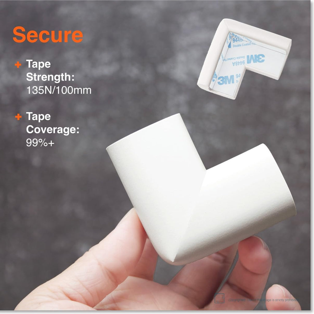 Roving Cove HeftyFit Corner Protector for Baby (8 Large Corners), Heavy-Duty Soft Rubber Foam