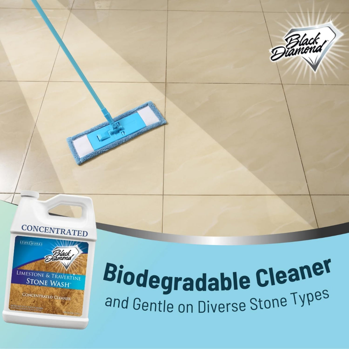 Black Diamond Stoneworks Limestone and Travertine Floor Cleaner: Natural Stone, Marble, Slate