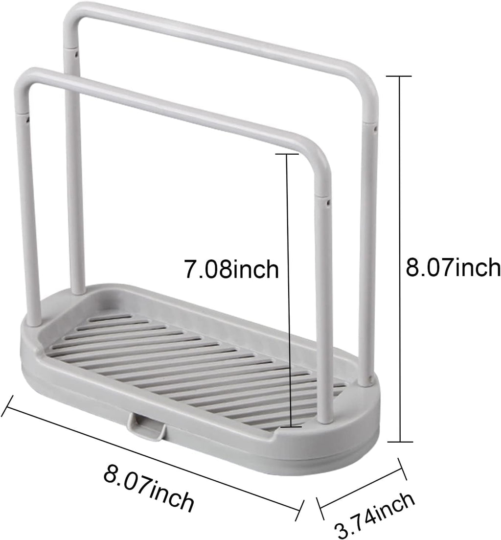 Kitchen Sponge Holder Dishcloth Hanger, Kitchen Sink Rack Tray Organizer Stand for Sponge, Dish