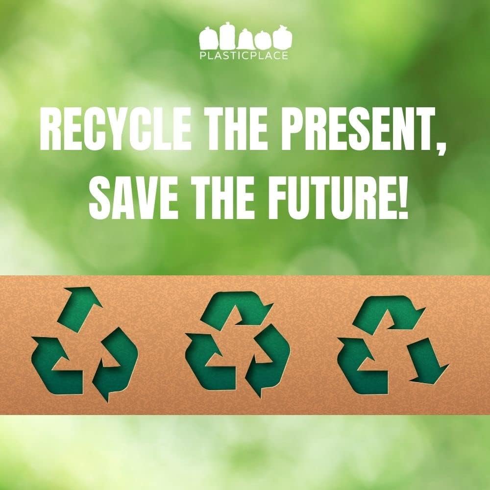 Plasticplace 30-40 Gallon Recycling Trash Bags │ 1.2 Mil│ Blue Garbage Bag Liners │ 33” x 46” (100