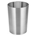 mDesign Stainless Steel Round Metal Trash Can, Small 4 Gallon Wastebasket, Garbage Basket Bin for