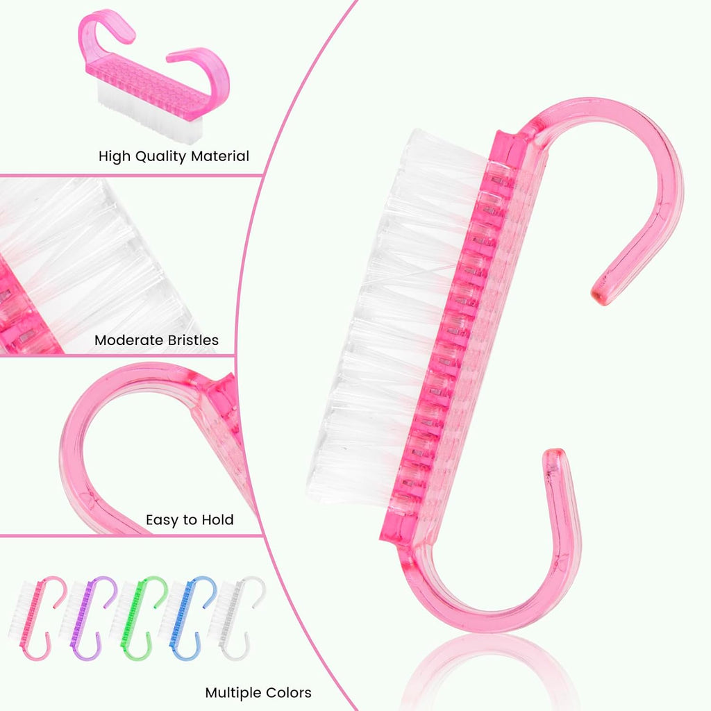 25 Pcs Handle Grip Nail Brush, Fingernail Scrub Cleaning Brushes for Nails and Toes, Hand & Foot