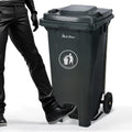 32 Gallon Step-On Large Outdoor Trash Can with Lid and Wheels - Outside Plastic Rolling Garbage Can