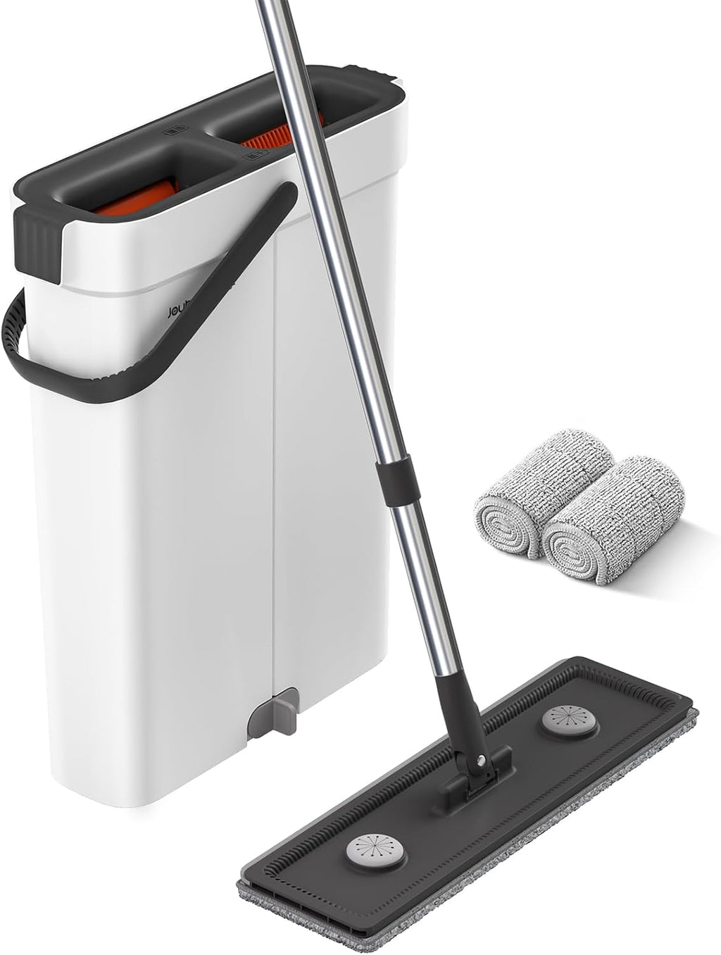 Mop and Bucket with Wringer Set,Hands Free Flat Floor Mop and Bucket,2 Washable Microfiber Pads
