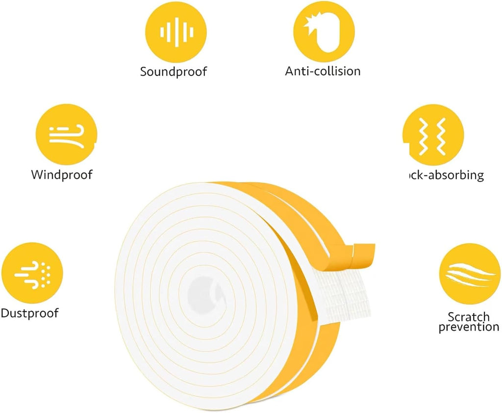 Closed Cell Foam Weather Stripping for Various Door Seal and Window Insulation, One Sided Foam