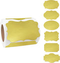 Gold Labels - 250 PCS 3" x 2" Fancy Shape Stickers for Storage Box or Food Jars