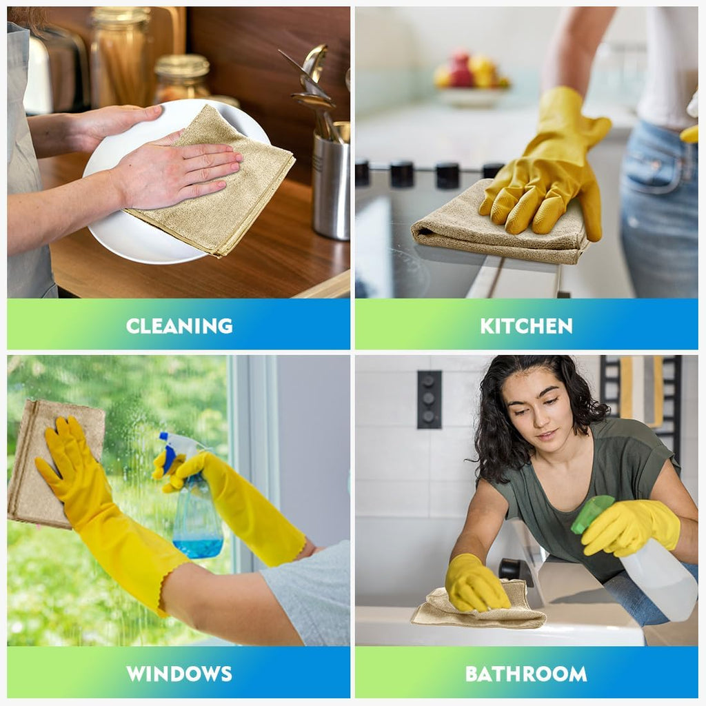HOMEXCEL Microfiber Cleaning Cloth 6 Pack 12.5 x 12.5 inch Microfiber Towels for Cars Ultra