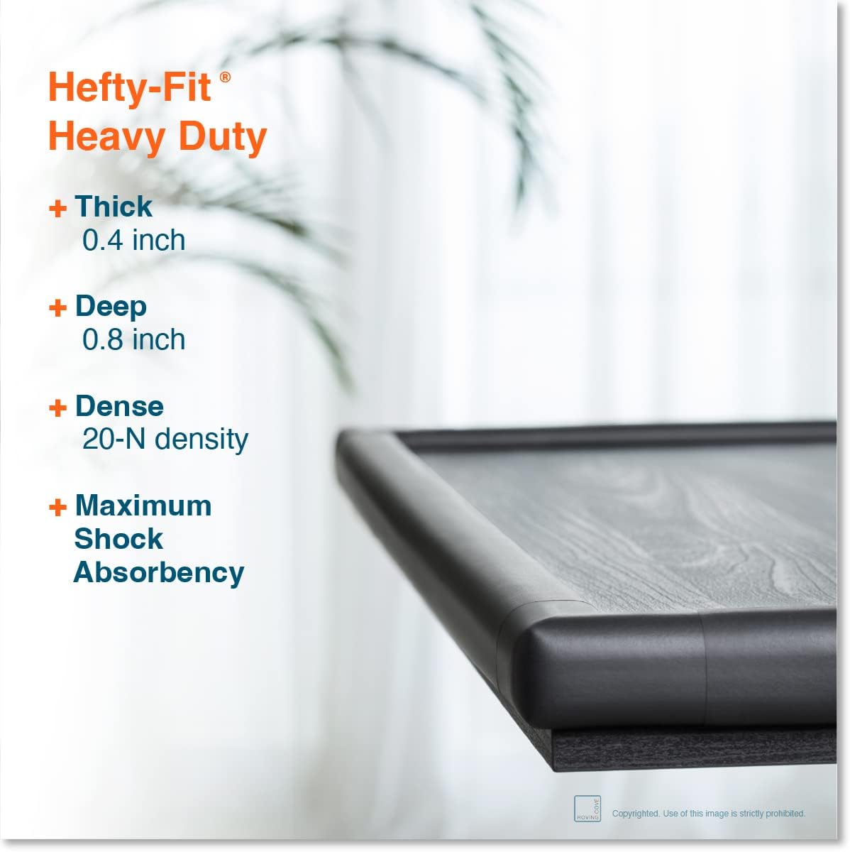 Roving Cove HeftyFit Corner Protector for Baby (16 Large Corners), Heavy-Duty Soft Rubber Foam
