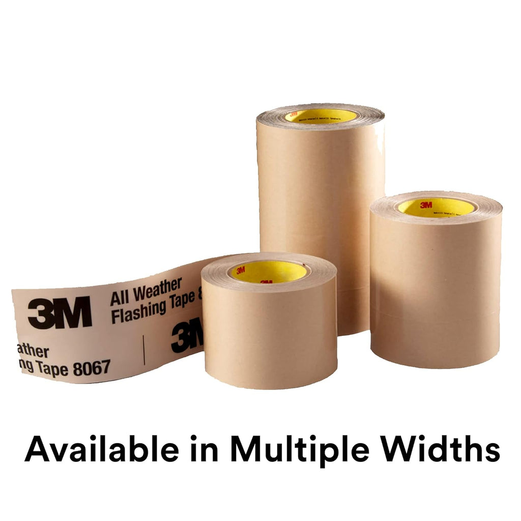 3M All Weather Flashing Tape 8067, 3 in x 75 ft, 1 Roll, Adhesive Backed Split Liner, Prevents
