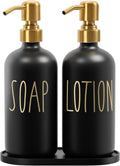 MOMEEMO Bathroom Soap Dispenser Set, Contains Hand Soap and Lotion Dispenser, Suitable for Black