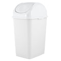 Superio Small 2.5 Gallon Plastic Trash Can with Swing Top Lid, Compact Slim Waste Bin for Under