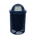 COATEDOUTDOORFURNITURE RDT-P-TXTDBL Heavy Duty Round Trash Receptacle with Dome Top, Liner