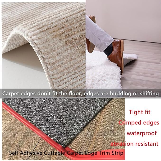 Self Adhesive Carpet Transition Strip with Edge Trim, Designed for Seamless Transitions from Carpet