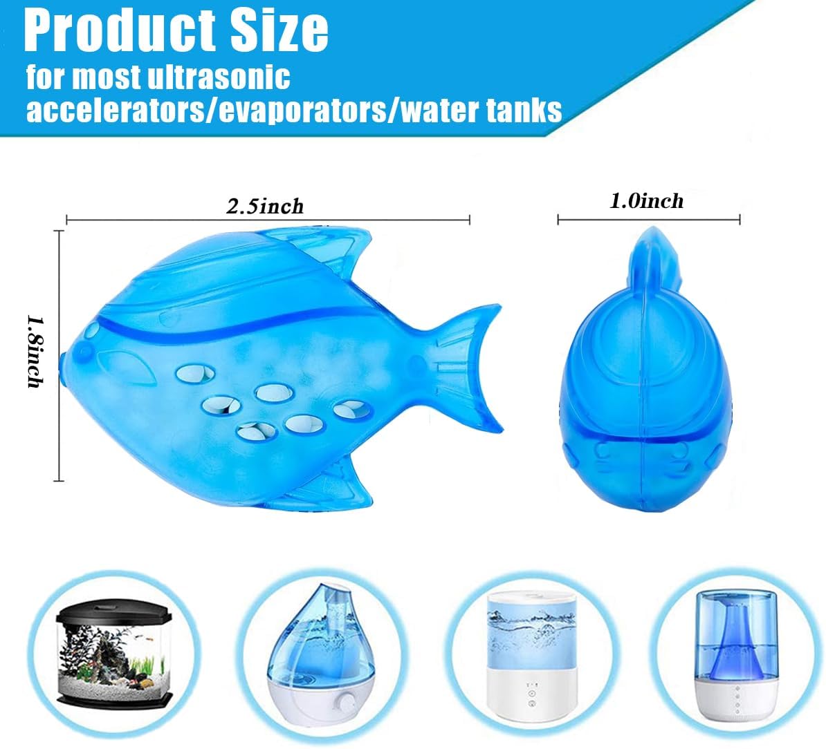 12PCS Universal Humidifier Tank Cleaner,Humidifier Cleaning Fish for Humidifiers & Fish Tanks